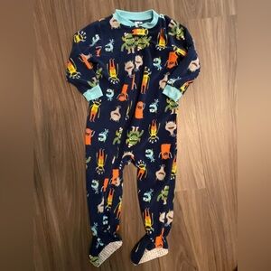 Carter's Blue and Orange Footies with monsters Space Theme size 24 months